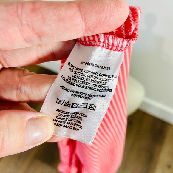 CYBER SALE🕊️Anthropologie Red Striped Sleeveless Babydoll Peplum Top - Picture 6 of 6